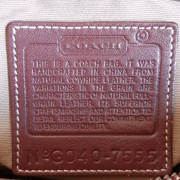 Vintage Coach Hampton Satchel 7555 Shoulder Bag Burgundy Leather - Picture 14 of 16